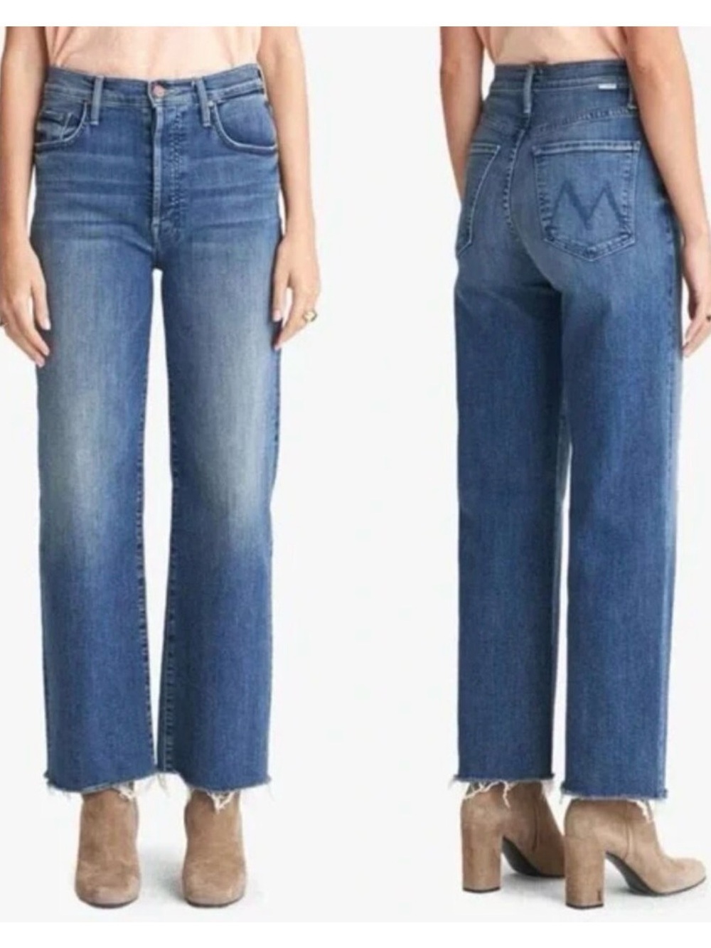๐ฅNEW MOTHER The Rambler Ankle Fray Jeans sz30 Raw Hem Groovin' Price Firm!